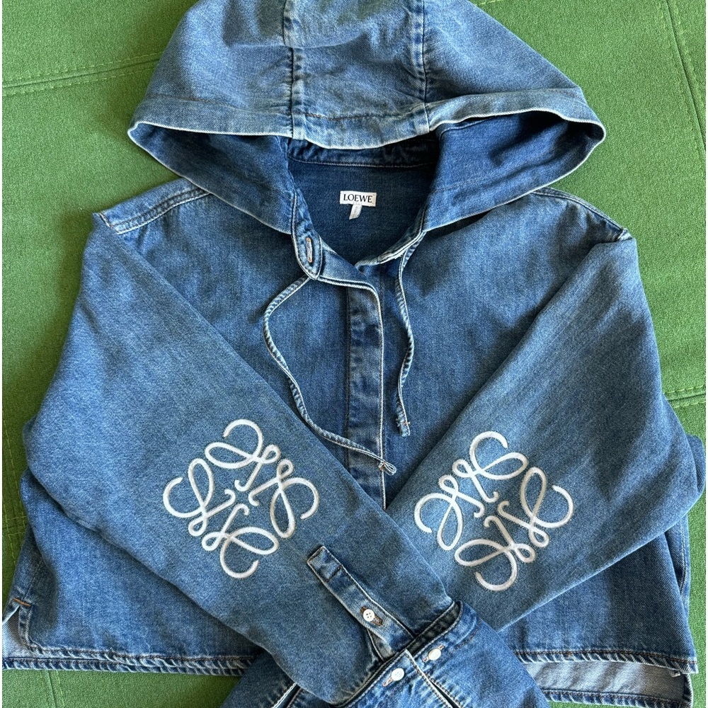 [SOLD 💔]LOEWE Denim Hooded Anagram Shirt Jacket